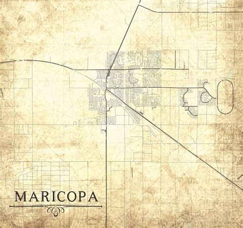 Maricopa Az Canvas Print Arizona Vintage Map Town City Map Etsy