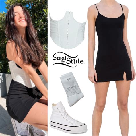 Charli D Amelio Black Dress White Corset Steal Her Style