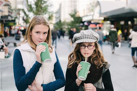 Teen Girls With Smoothies By Stocksy Contributor Gillian Vann Stocksy