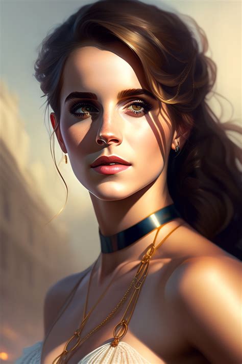 Dopamine Girl A Concept Art Of Emma Watson Naked Touching Breasts In