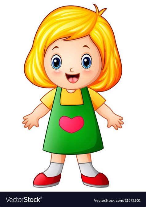 Illustration Of Cute Little Girl Cartoon Download A Free Preview Or