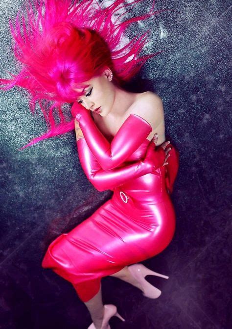 It S Not Hot Pink It S Hot Hot Pink Latex Fingerless Gloves And Long