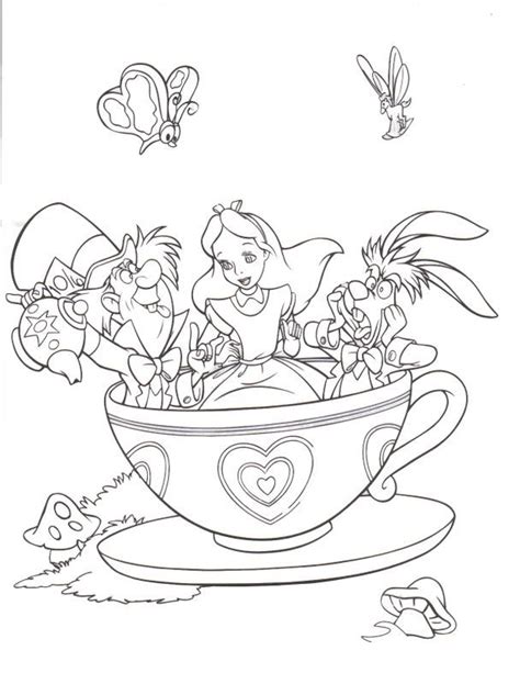 Alice In Wonderland Color Page Disney Coloring Pages Disney Colors