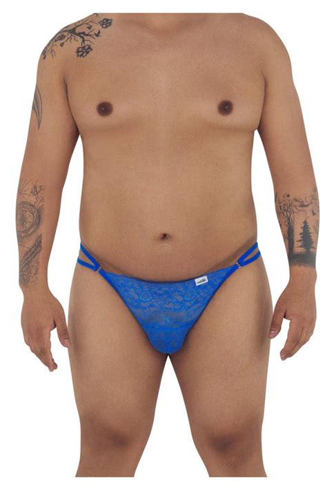 Candyman 99421x Lace G String Thongs Royal Blue Plus Sizes