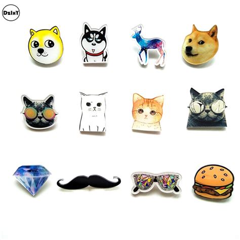 1 Pcs Cartoon Animals Acrylic Pins Icons Badges On Backpack Stripe