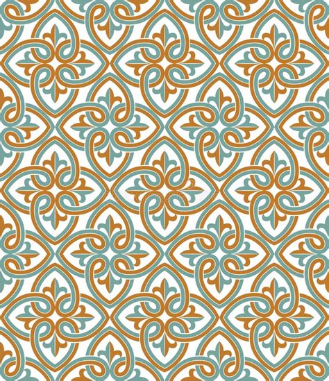 Color Ornamental Elegant Seamless Pattern Stock Vector Illustration