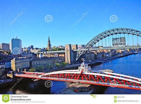 Bridge On Tyne River Newcastle England Editorial Image Image Of