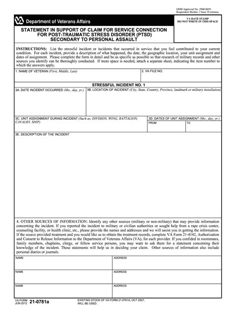 2007 Form Va 21 0781a Fill Online Printable Fillable Blank Pdffiller