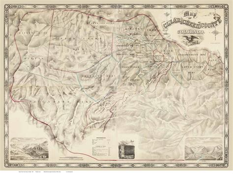 Clear Creek County Colorado 1866 Old Map Reprint Dvl Old Maps