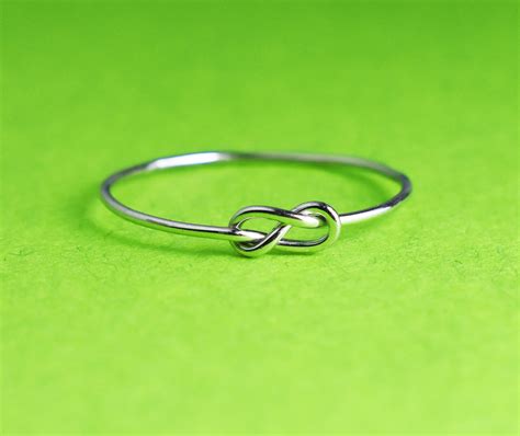 Sterling Silver Love Knot Ring Thin Love Knot Ring Bridesmaid Etsy