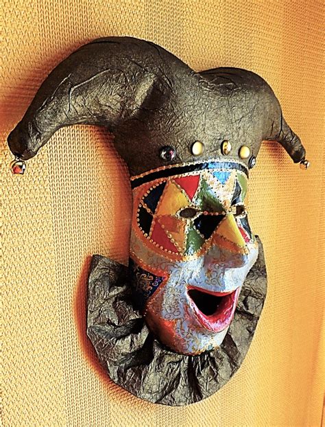 Venetian Mask Jester Joker Mask Jester Masquerade Mask Full Etsy