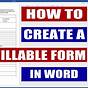 How To Create A Fillable Worksheet In Word