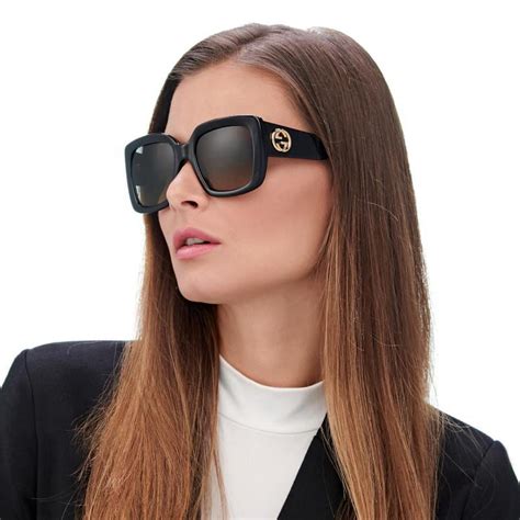 gucci gg0141s 001 womens sunglasses black grey 53mm