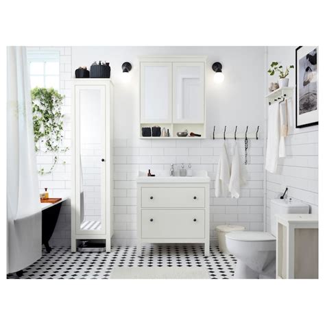 Hemnes Mirror Cabinet With 2 Doors White 83x16x98 Cm Ikea