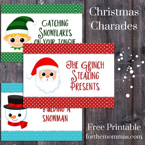 Christmas Charades Free Printable Start A New Holiday Tradition