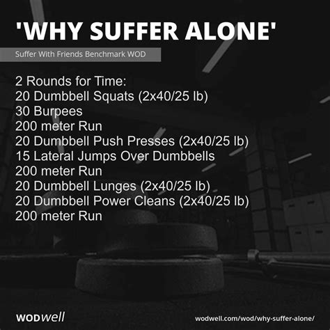 Why Suffer Alone Workout Functional Fitness WOD WODwell Crossfit Workouts At Home