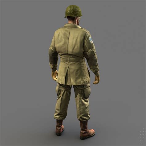 Ww2 Us Paratrooper 101st Airborne 3d Model Game Ready Rigged Max Fbx