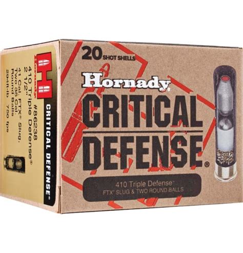 Hornady Critical Defense 410 2 12 Inch Shells 20 Rounds