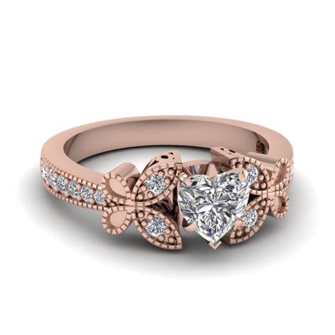 Any sylvie ring you choose can be made as a rose gold ring. Heart Shaped Diamond Engagement Rings With White Diamond ...