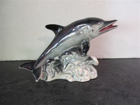Vintage Kelvins Treasures Iridescent Dolphin Riding A Etsy Vintage