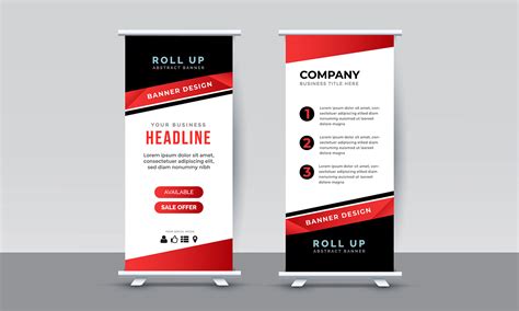 Modern Roll Up Banner Design Template Vertical Abstract Background
