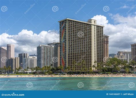 View Of The Famous Waikiki Skyline Editorial Photography Image Of