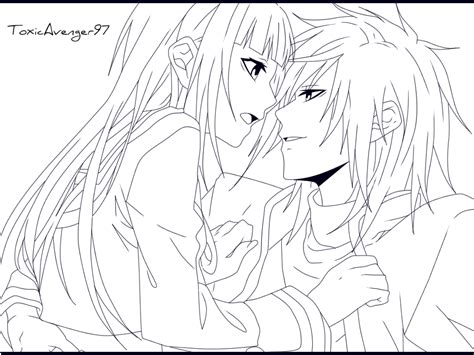 Lineart Anime Romantic By Toxicavenger97 On Deviantart