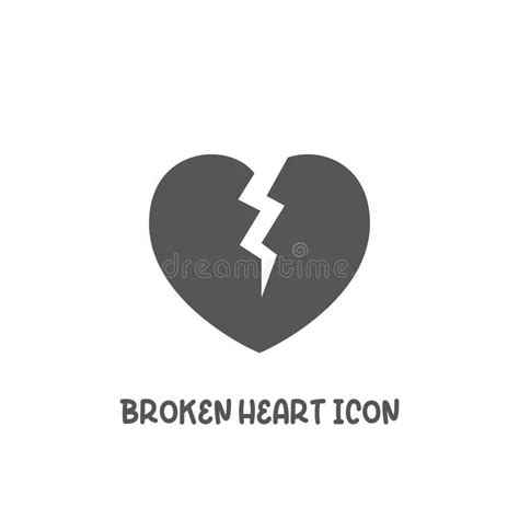 Broken Heart Icon Simple Flat Style Vector Illustration Stock Vector