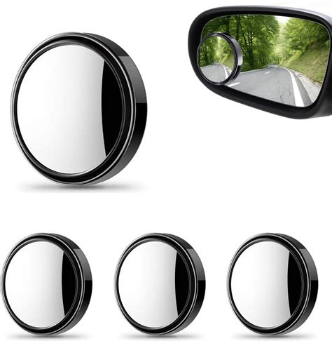 Livtee Blind Spot Mirror 2 Round Hd Glass Frameless Convex Rear View Mirrors