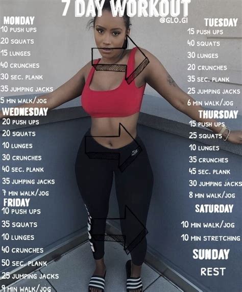 Pin By Ashleigh Gibson On Exercise 7 Day Workout Health And Fitness