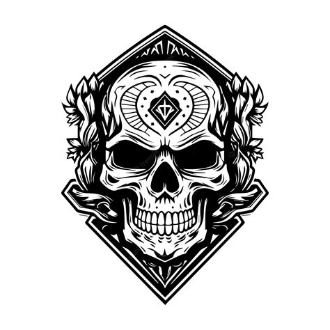 premium vector mexican skull emblem logo illustration