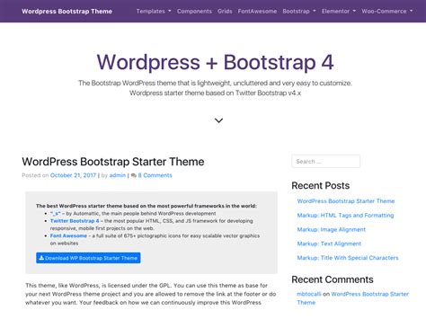 Wp Bootstrap Starter Wordpress Theme