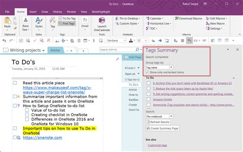 6 Tips For Using Microsoft Onenote As Your To Do List Onenote Template