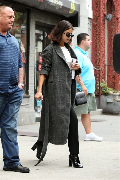 Selena Gomez Welcomes Fall In A Tweed Statement Coat Vogue