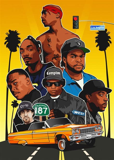 West Coast Hip Hop Poster By Art By Bikonatics