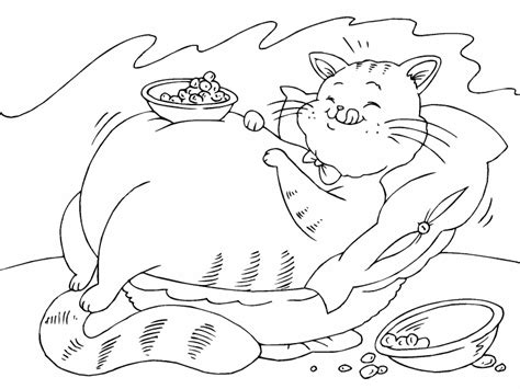 They are furry, fluffy, and fat. Fat Cat coloring page - Coloring Pages 4 U