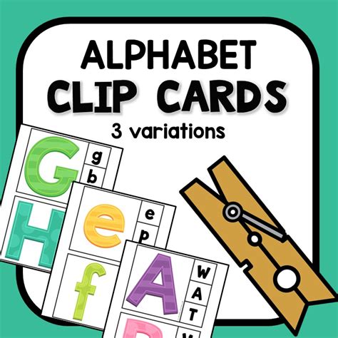 Alphabet Clip Cards Preschool Teacher 101