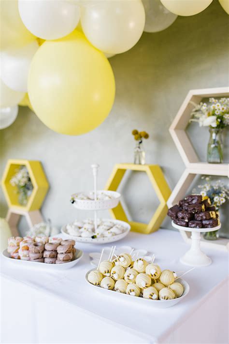 Cute insect bee stake garden ornament has big eyes, rustic yellow body and is spreading its wings to flying. Party Planning: A Bee-Themed First Birthday Party - Lauren ...