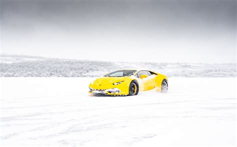 Yellow Lamborghini Aventador In Snow 5k Hd Cars 4k Wallpapers Images