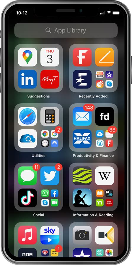 Using the App Library on iOS 14 - Training art