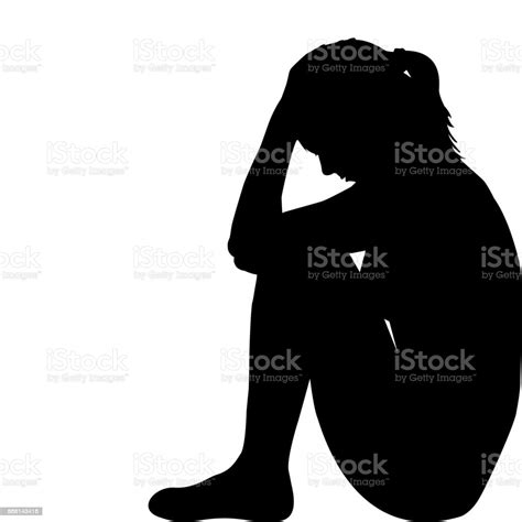 Sad Woman Silhouette Stock Illustration Download Image Now In