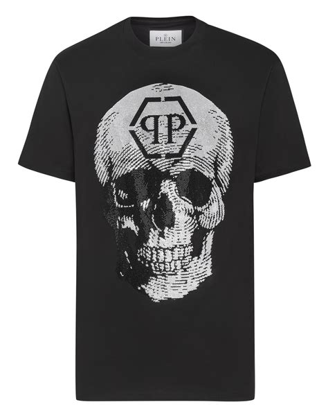 T Shirt Round Neck Ss Skull With Crystals Philipp Plein