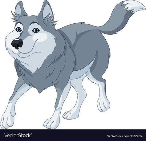 Cartoon Wolf Royalty Free Vector Image Vectorstock