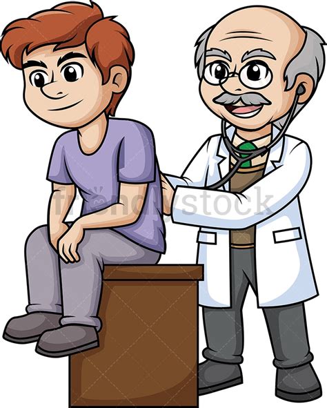Doctor Examining A Patient Cartoon Clipart Vector Friendlystock