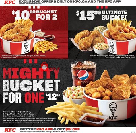 KFC Canada Flyer Special Offer NL October December Shopping Canada