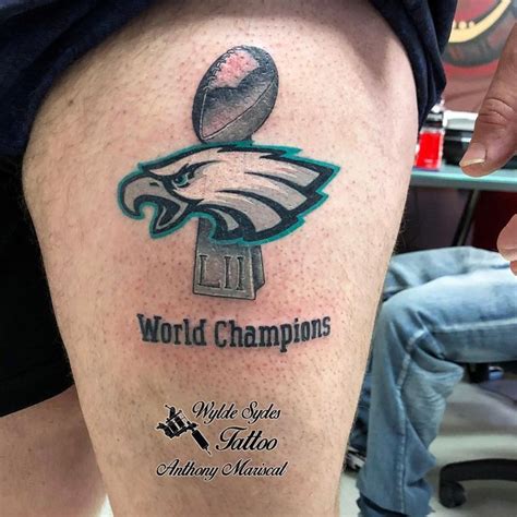 Philadelphia Eagles With Lombardi Trophy By Anthony Mariscal Tattoo