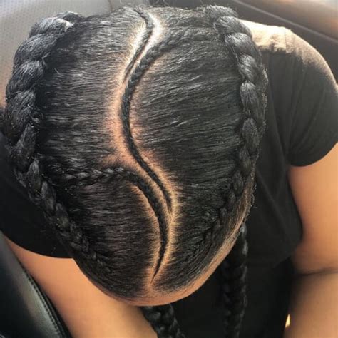 This is a lovely african american braided hairstyle. FEED IN BRAIDS: 50 Flattering Goddess Braids Ideas to ...