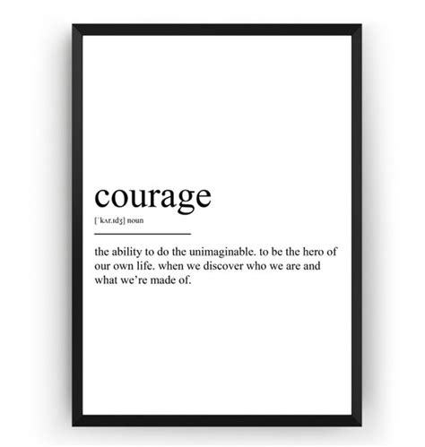 Courage Definition Print Etsy