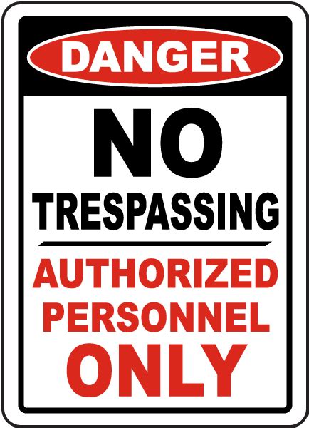 Danger No Trespassing Sign F6018 By