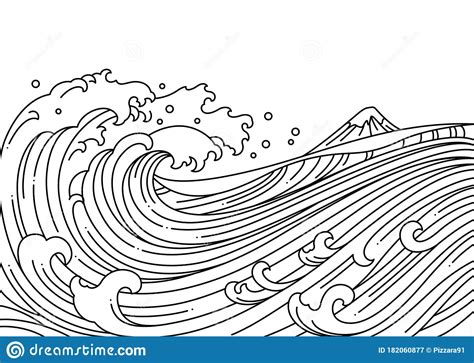 The Great Wave In Kanagawa Also Known As The Great Wave Black And